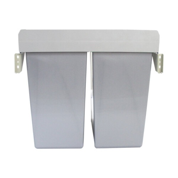 Pull-out soft-closing sliding double-compartment kitchen trash can 90L large capacity trash can and can crusher.